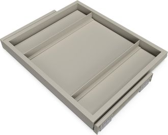Emuca Emuca - Kit De Bandeja Y Bastidor De Gu&iacute;as Con Cierre Suave Para Armarios, Regulable, M&oacute;dulo 600mm, Gris Piedra