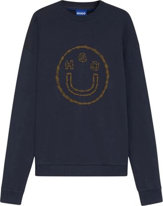 HUGO BOSS Heren Natrox Sweater - Heren - Sweatshirts - Blauw - XL - Katoen - Hoodies & sweatvesten