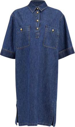 Valentino Garavani Denim Midi Overhemdjurk - Dames - Shirt Kleedjes - Blauw - S - Denim - Kleedjes
