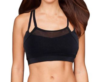 TLF Apparel Mesh Overlay Vice Low Impact Sports Bra In Black