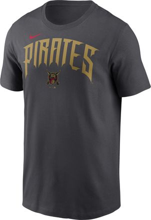Nike Pittsburgh Pirates City Connect Wordmark Nike Mens MLB T-Shirt in Grey | N19906FPTB-APT