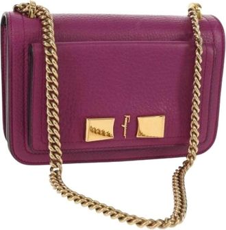 Ferragamo Pre-owned Cross Body Bags, female, Purple, Size: ONE SIZE Pre-owned Leather Crossbody Bag
