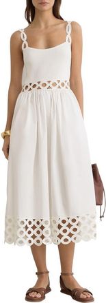 Reiss Rita Cutout Midi Dress in Ivory at Nordstrom, Size X-Small