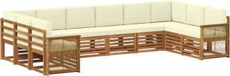 vidaXL Conjunto De Sof&aacute;s De Exterior 7 Uds. Natural Y Crema Vidaxl