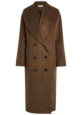R&oacute;he Scarf-effect Wool Coat - Taupe - 40 (UK12 / M)