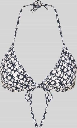 Marc O'Polo Bikini-Oberteil mit Label-Applikation in Dunkelblau, Gr&ouml;&szlig;e XL