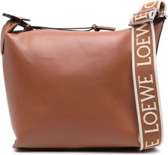 Loewe small Cubi logo-strap crossbody bag - men - Calf Leather - OS - Brown