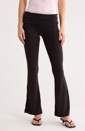 Baby Phat Fold Over Waist Flared Pants in Black at Nordstrom Rack, Size X-Small