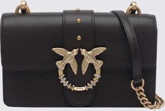 Pinko Mini borsa a spalla Love One Classic in pelle con strass e logo