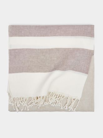 Brunello Cucinelli Linen Striped Blanket (76in/1.92m)