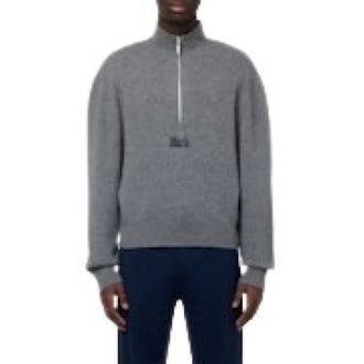 Rhude Hoodies & sweatvesten, Heren, Grijs, S, Katoen, Quarter Zip Knit Top