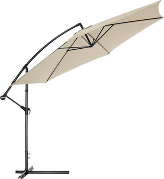 TecTake Sombrilla &oslash; 350 cm, inclinable, incluye funda protectora, beige