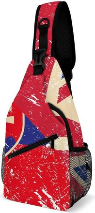 Generic Birtish And Slovenia Vintage Flag Mens Print Crossbody Large Sling Backpack Casual Chest Bag Gift for Traveling Hiking Workout