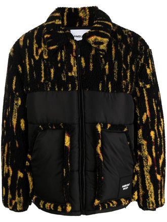 AMBUSH abstract-print panelled jacket - men - Polyester/Acrylic - L - Black