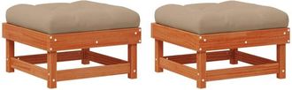 vidaXL Garden Footrest Solid Pine Wood Wax Brown vidaXL