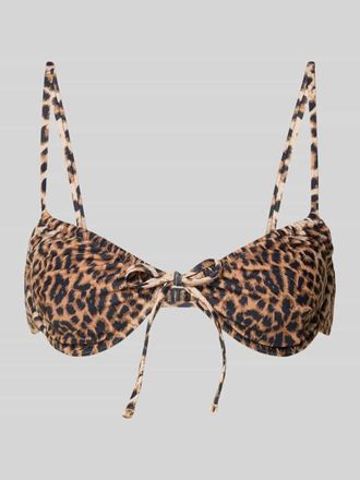 Pieces Bikini-Oberteil mit B&uuml;geln Modell LIPPA in Dunkelbraun, Gr&ouml;&szlig;e XL