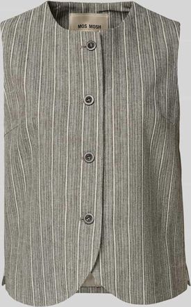 Mos Mosh Regular Fit Weste durch Baumwoll-Mix mit Leinen-Anteil Modell Eriin Thelma in Mittelbraun, Größe 34