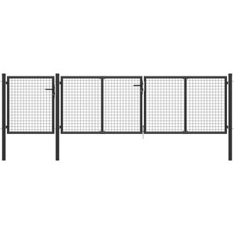 vidaXL Vidaxl - Puerta De Jard&iacute;n De Acero Gris Antracita 400x100 Cm