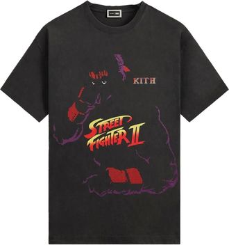 Kith Capcom RYU Needle Point T-shirt met ronde hals - Zwart