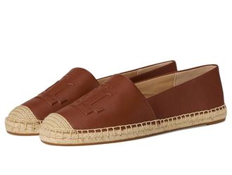 Lauren Ralph Lauren Cameryn Nappa Leather Espadrille Womens Slip on Shoes Lauren Tan : 5.5 B - Medium