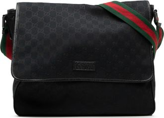 Gucci Pre-owned Gucci GG Canvas Web Flap Messenger Bag Unisex 7QSPGSAZWTRBV2WF