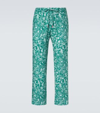 Kiton Printed linen pants