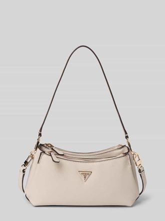 Guess Handtasche mit Label-Applikation in Taupe, Gr&ouml;&szlig;e 1