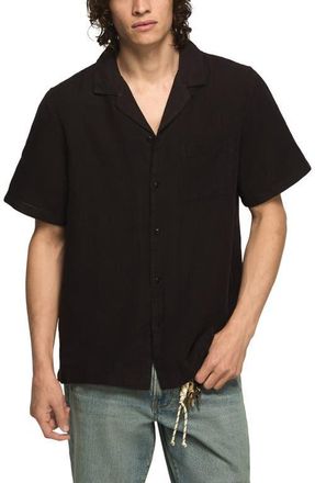 Lucky Brand Notch Collar Short Sleeve Button-Up Shirt in Phantom at Nordstrom, Size Xx-Large