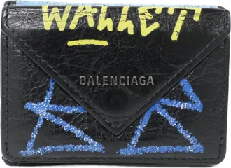 Balenciaga Black Leather Wallet (Tri-Fold) (Pre-Owned)