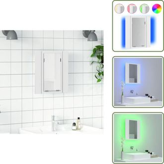 vidaXL The Living Store Specchio da Bagno con LED Bianco 40x12x45 cm in Acrilico - Armadietto con specchio
