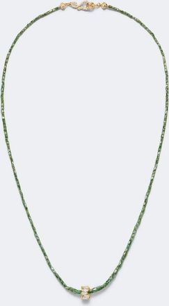 Suzanne Kalan Infinite 18kt gold beaded necklace with diamonds