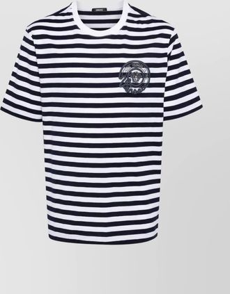 Versace striped cotton crew-neck t-shirt
