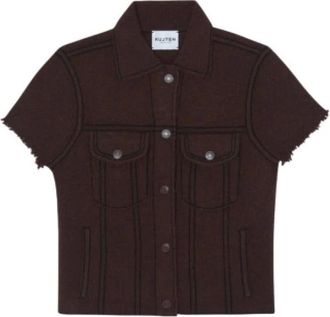 Kujten Kujten - Cashmere Trucker Jacket - Dames - Jassen - Bruin - Maat: L Kasjmier
