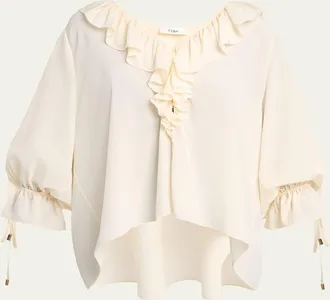 Chlo&eacute; Organic Silk Crepe De Chine Top