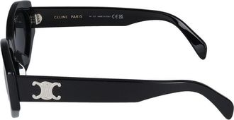 Celine Unisex Cl40238u Logo-Embellished Oval Sunglasses Black Standard
