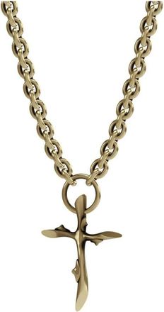 John Richmond Ketting met klein gouden kruis en doornen - Dames - Kettingen - Geel - ONE Size - Accessoires