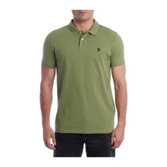 U.S.Polo Association U.S. Polo Assn., Polo Shirts, male, Green, 2XL, Sporty Polo Shirt with Embroidered Logo