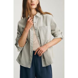 Mavi Relaxed Fit Cotton Button-Up Shirt in Seagrass at Nordstrom, Size X-Small