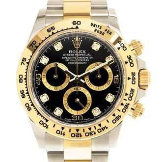 Rolex Pre-owned Rolex Cosmograph Daytona Chronograph Diamond Black Dial Mens Watch 116503BKGDDO