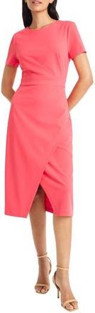 Maggy London Short Sleeve Tulip Hem Midi Dress in Teaberry at Nordstrom Rack, Size 14