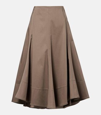 Proenza Schouler Gonna midi Janan in raso di misto cotone