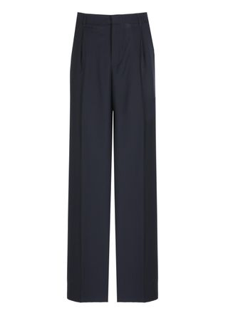 Pantaloni Torino Blue Wool Straight-Leg Pants