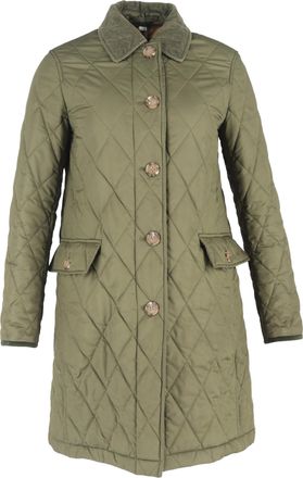 Burberry Pre-owned Womens Quilted Coat in Green - Olive - Size X-Small/Small