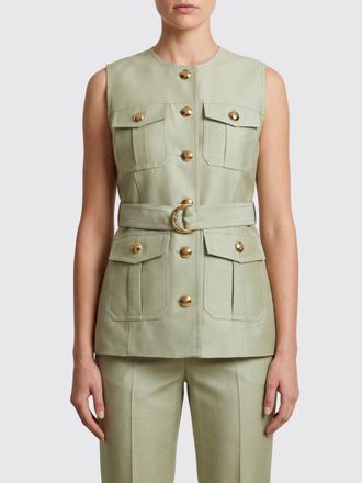 Zimmermann Gilet sartoriale in lana e seta con cintura e bottoni metallici