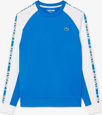 Lacoste Mens Colour Block Stripe Sweatshirt in Blue-White - Blue & White - Size X-Large