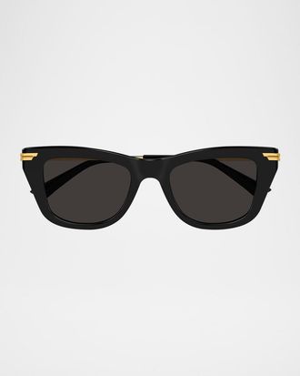 Bottega Veneta Recycled Acetate Rectangle Sunglasses