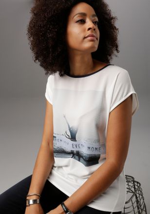 Aniston Blusenshirt im Materialmix