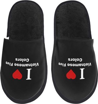 Generic Warm Mens Slipper I love Vietnamese Five Colors House Slipper Breathable Womens Slippers for Travel Hotels Indoor L
