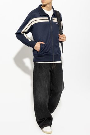 Palm Angels Zip-up Sweatshirt, Mens, Navy Blue