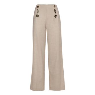 Simona Corsellini Dames, Broeken, Beige, Maat: XL Poliester